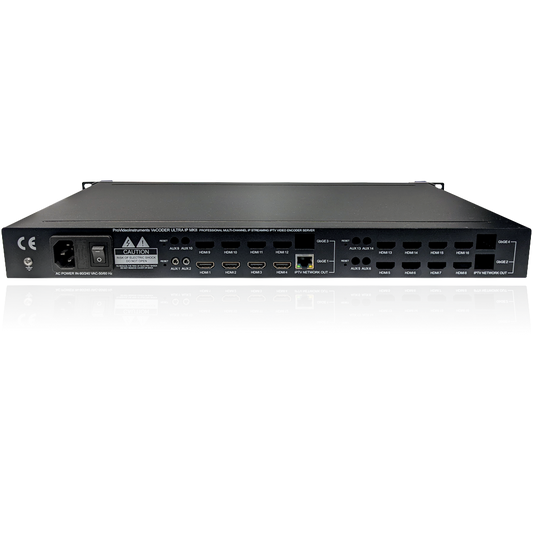 VeCODER ULTRA HD 4-channel HDMI IPTV encoder rear input panel