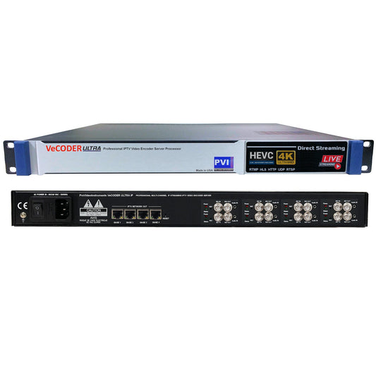 VeCODER ULTRA-4 SDI 4-channel 3G-HD-SDI IPTV encoder rack streaming server for broadcast IP video distribution