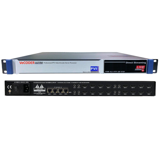 VeCODER ULTRA HD H.264 multichannel HDMI IPTV encoder 4 to 16 channel rack streaming server for IP distribution