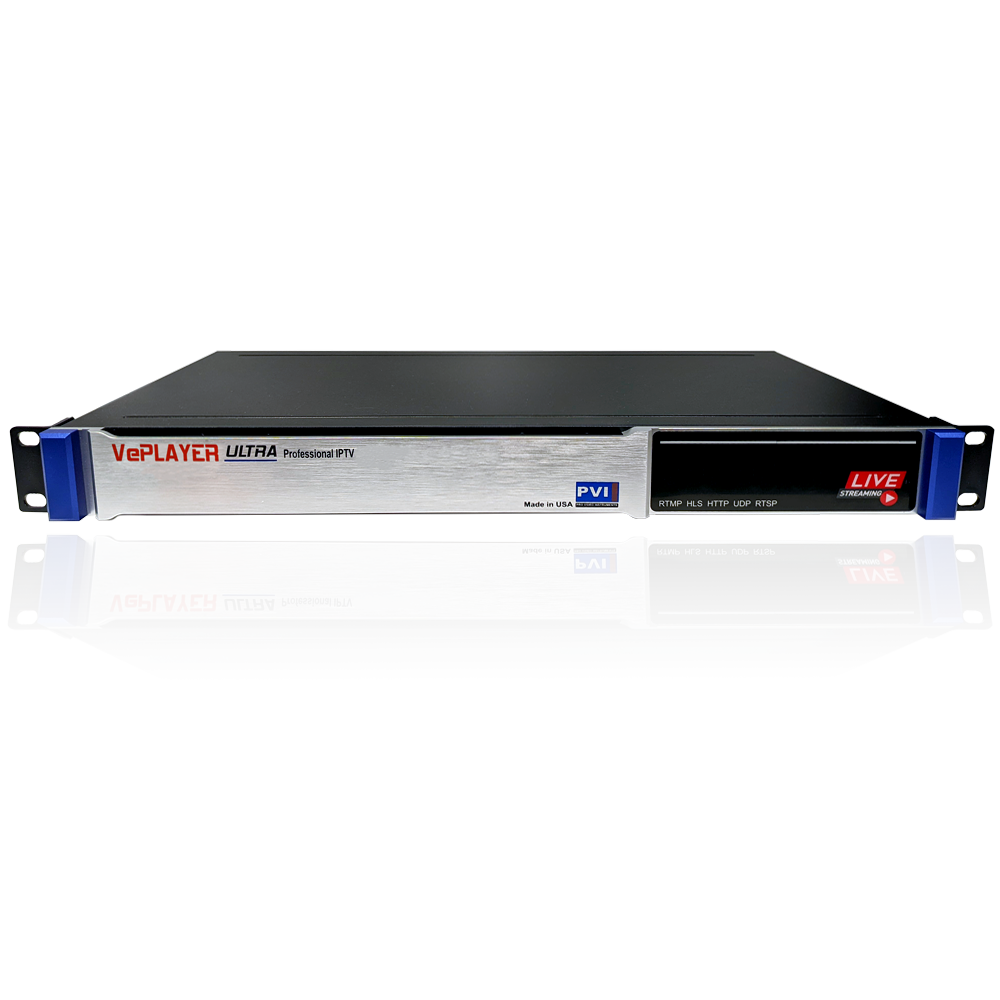 VePLAYER ULTRA-4 RACK four-channel IP video decoder front view