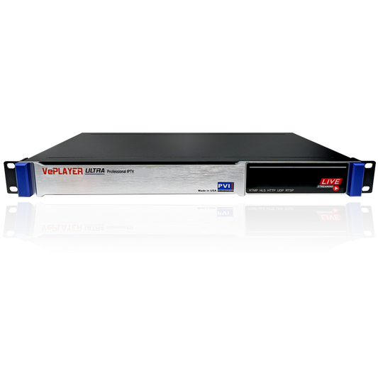 VePLAYER ULTRA-4 RACK four-channel IP video decoder front view