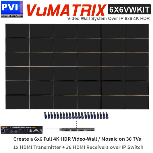 VuMATRIX 4K Video Wall 6x6 kit 36 displays by Pro Video Instruments