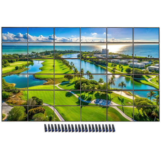 VuMATRIX 4K Video Wall 6x6 thirty-six display HDMI over IP video wall system showing seamless 4K content across thirty-six screens